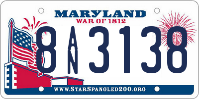 MD license plate 8AN3138