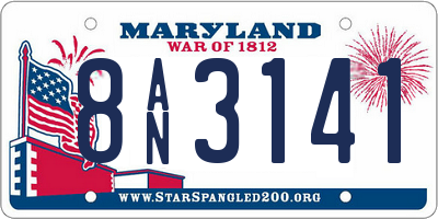 MD license plate 8AN3141