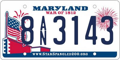 MD license plate 8AN3143