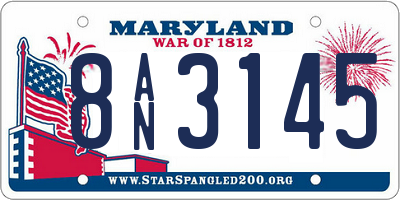 MD license plate 8AN3145