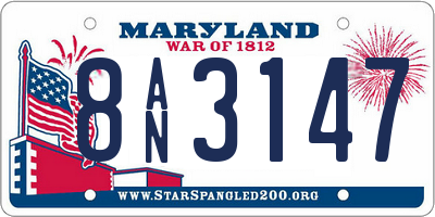 MD license plate 8AN3147