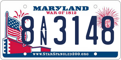 MD license plate 8AN3148