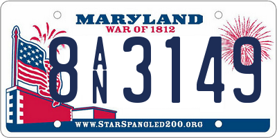 MD license plate 8AN3149
