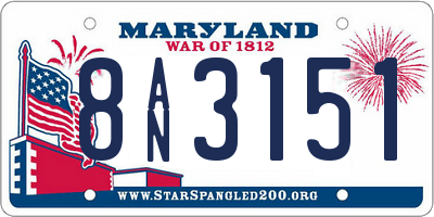 MD license plate 8AN3151