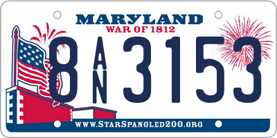 MD license plate 8AN3153