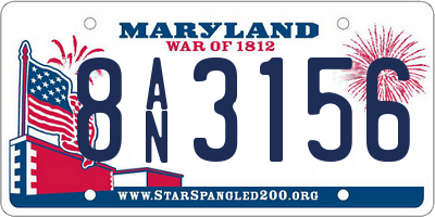 MD license plate 8AN3156