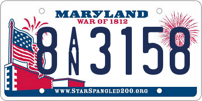 MD license plate 8AN3158