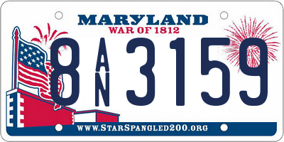 MD license plate 8AN3159