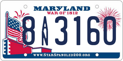 MD license plate 8AN3160