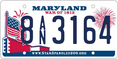 MD license plate 8AN3164