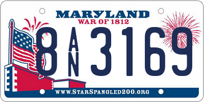 MD license plate 8AN3169
