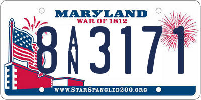 MD license plate 8AN3171