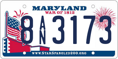 MD license plate 8AN3173