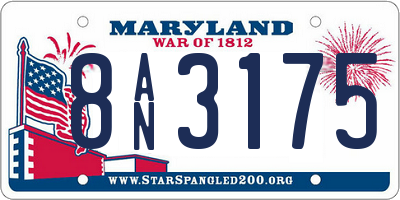 MD license plate 8AN3175