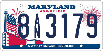 MD license plate 8AN3179