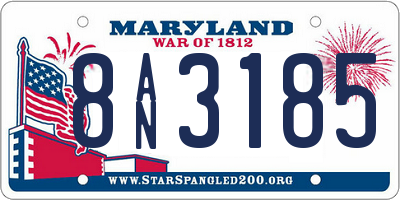 MD license plate 8AN3185