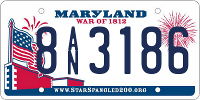 MD license plate 8AN3186