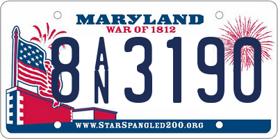 MD license plate 8AN3190