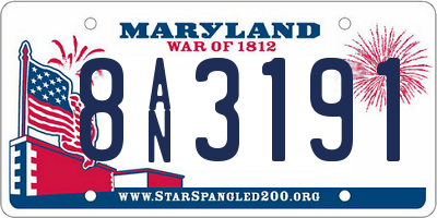 MD license plate 8AN3191