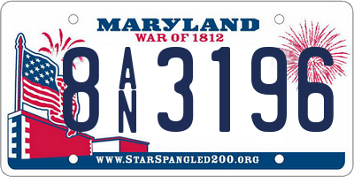 MD license plate 8AN3196