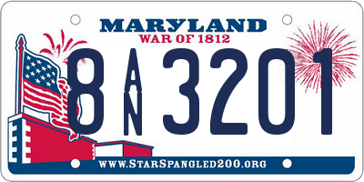 MD license plate 8AN3201
