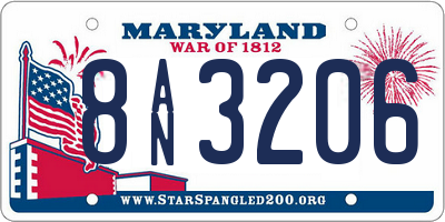 MD license plate 8AN3206