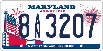 MD license plate 8AN3207