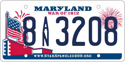 MD license plate 8AN3208
