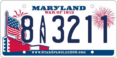 MD license plate 8AN3211