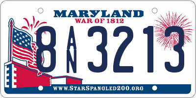 MD license plate 8AN3213