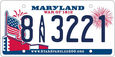 MD license plate 8AN3221