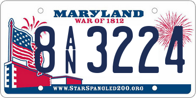 MD license plate 8AN3224