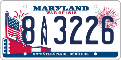 MD license plate 8AN3226