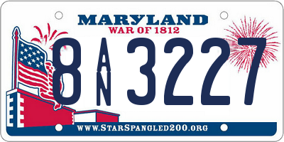 MD license plate 8AN3227