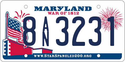 MD license plate 8AN3231