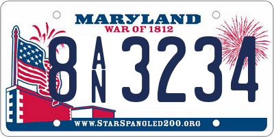 MD license plate 8AN3234