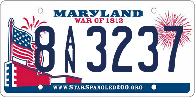MD license plate 8AN3237