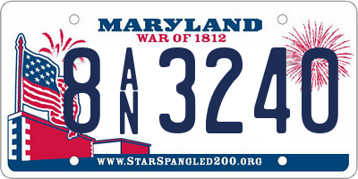 MD license plate 8AN3240