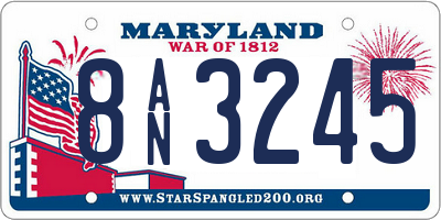 MD license plate 8AN3245