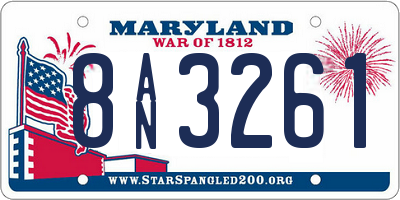 MD license plate 8AN3261