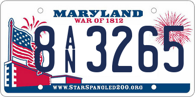 MD license plate 8AN3265