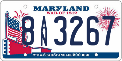 MD license plate 8AN3267