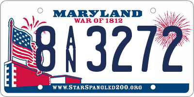 MD license plate 8AN3272