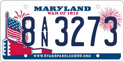 MD license plate 8AN3273