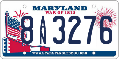 MD license plate 8AN3276
