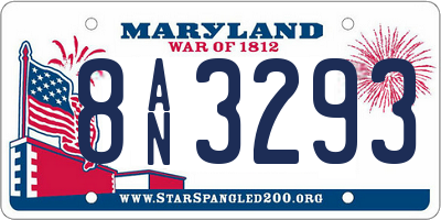 MD license plate 8AN3293