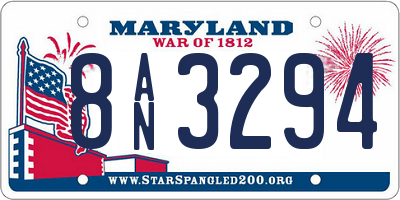 MD license plate 8AN3294