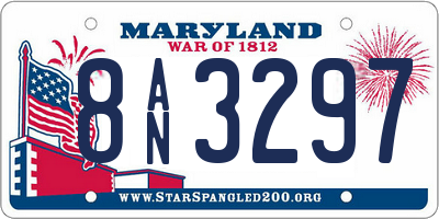 MD license plate 8AN3297