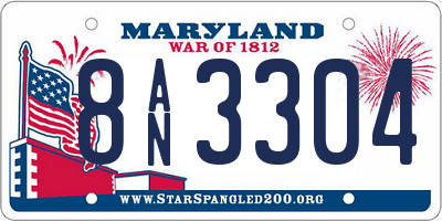 MD license plate 8AN3304