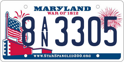 MD license plate 8AN3305